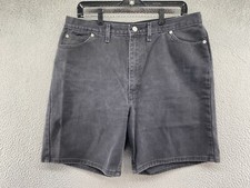 Vintage Y2K Faded Glory Women’s Black Denim USA Made Jean Mom Shorts in Size 18