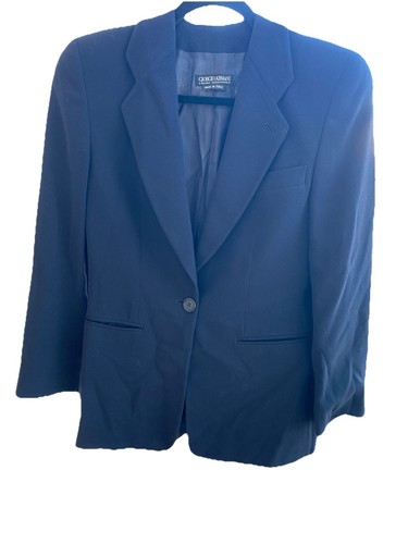 Giorgio Armani, Giacca blazer donna Giorgio Armani A Milano Borgonuovo 21 taglia 38 lana navy vintage