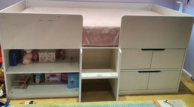 next white cabin bed