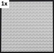 LEGO - 16x16 Dots (5"x5") Light Bluish Gray Baseplate Lot 91405 Thick Base Plate