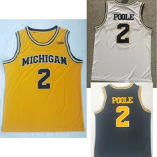 Men's Retro Jordan Poole MICHIGAN #2  Basketball Jersey Stitched