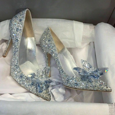 silver high heels size 2