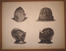 FOUR HELMETS 2, collotype 1918, LA CASA BAGATTI VALSECCHI, MILAN