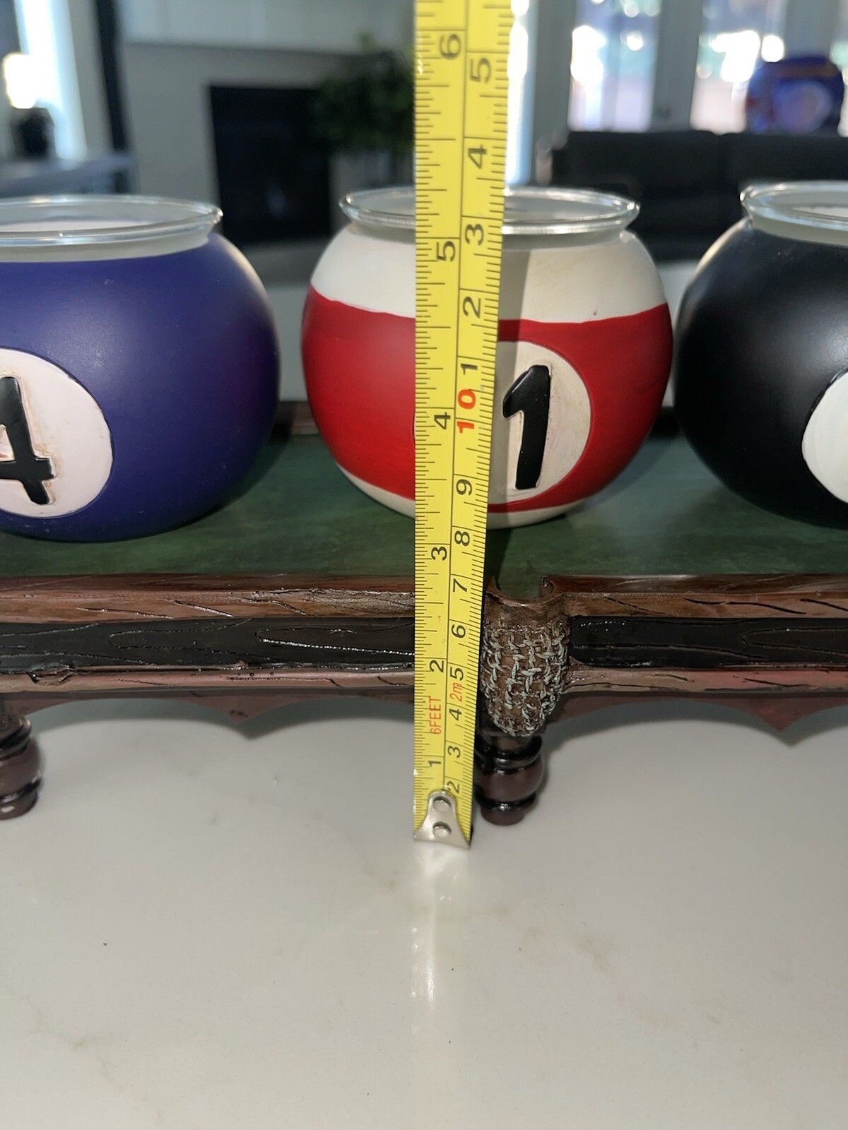 Vintage Orion’s Billiards Pool Ball Lamp & Set of 3 Pool Ball Candle Holder New