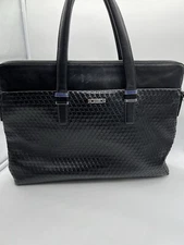 Sammons Medici Black Leather Laptop Briefcase Business Bag Tote Messenger-UNISEX