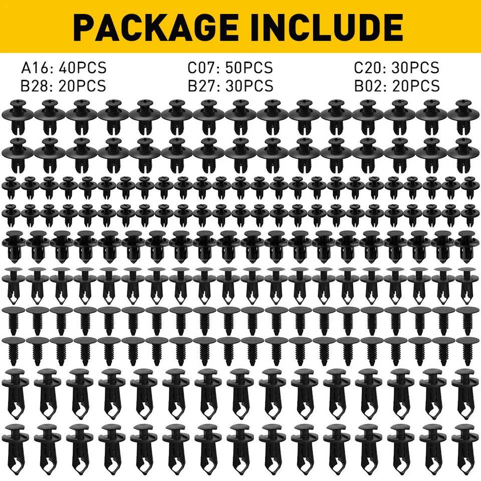 190X Clips de coche para agujero remaches de plástico retenedor guardabarros pasador de empuje sujetador parachoques Foto 3 de 4