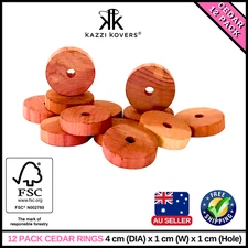 12PK Cedar Rings Moth Insect Deterrent Odours Wardrobe FSC Certified Wood AU