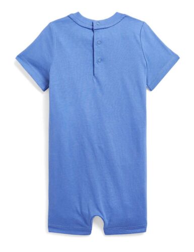 NEW Nwt Ralph Lauren Baby Boys Polo Bear Cotton Jersey Romper Shortall 6M $45 - Picture 2 of 2