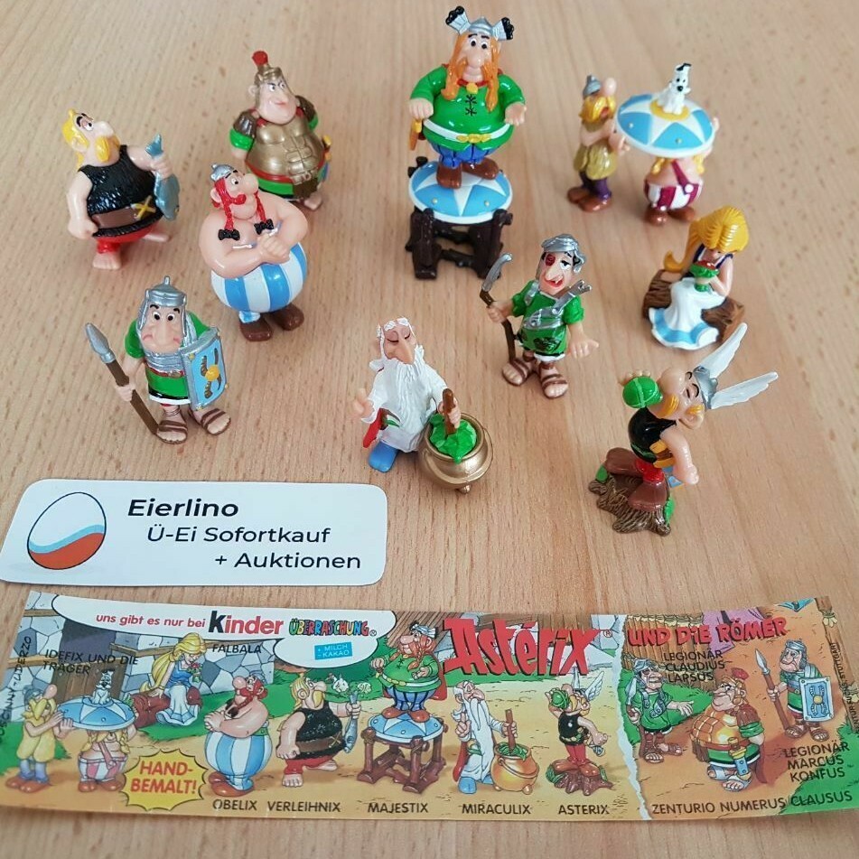 Paire De Figurines Astérix Et Obélix - Terre Cuite Peinte - 15 Et 16 Cm - Circa 1968