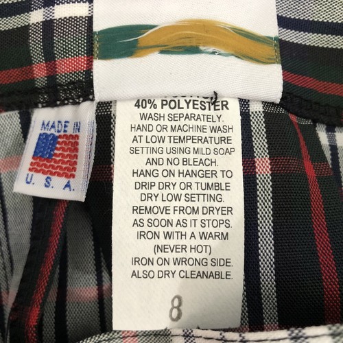 Flynn O'Hara Girls Sz 8 Uniform Box Pleat Skirt #505 Plaid Elastic Waist Zip USA - Picture 7 of 13