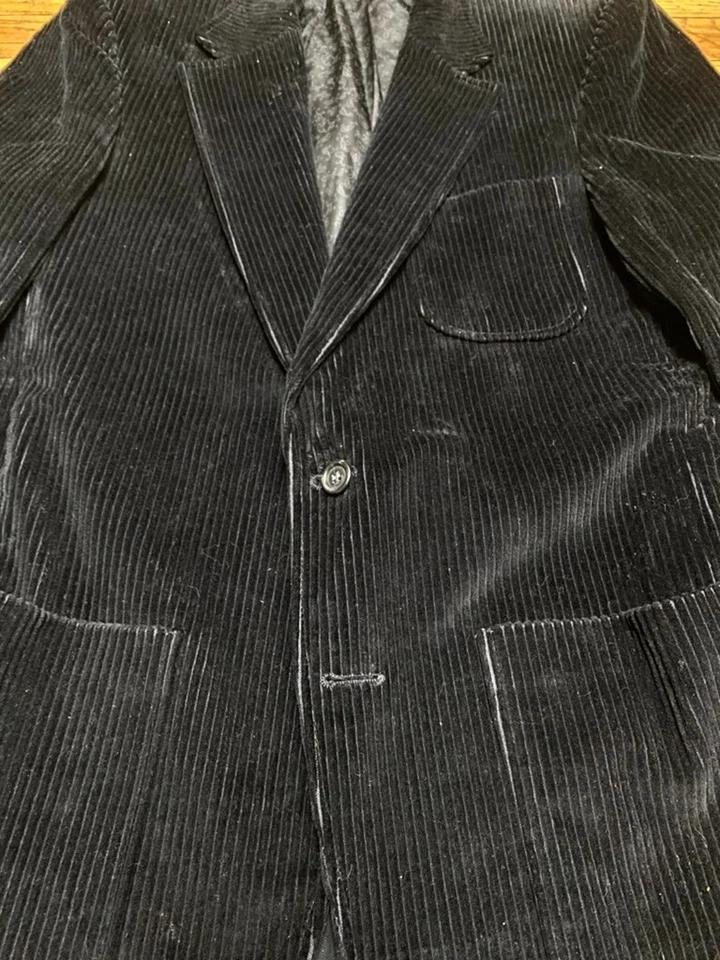 Blazer de pana negra vintage Nordstrom para hombre abrigo deportivo chaqueta 42R Foto 2 de 4