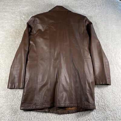 VTG Sears Leather Jacket Mens 40 Tall Coat Zip Out Liner