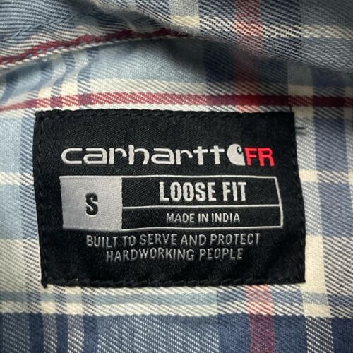 Carhartt Flannel Shirt Mens Small Plaid FR Fire Flame Resistant 104507 CAT ATPV - Picture 2 of 6