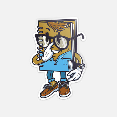 Funny Book Face College Cartoon Car Bumper Vinyl Sticker Decal