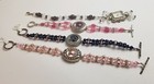 Womans Beautiful Handmade Watches Beaded LOT of 4 Swarovski Crystals & Pearls — photo 3