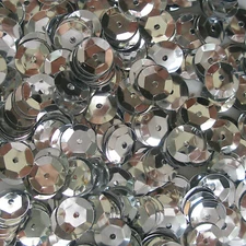 Sequins Silver 10mm Round Cup ~240 pieces or 100 grams (~2,800 pieces) Loose HQ