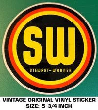STEWART-WARNER INSTRUMENTS - VINTAGE ORIGINAL VINYL DECAL STICKER - DRAG RACING
