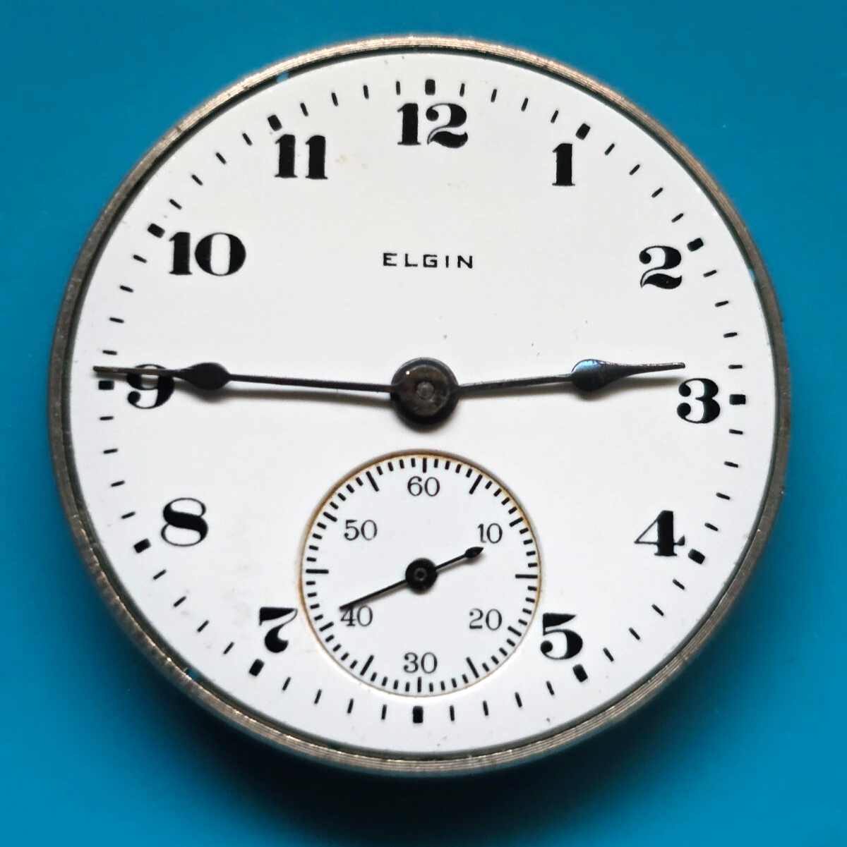 Vintage 12-Size Elgin 7-Jewel Pocket Watch Movement Working