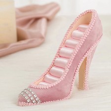 Pink Jewelry Ring Earrings Holder Display Storage High Heel Shoe Stand Organizer