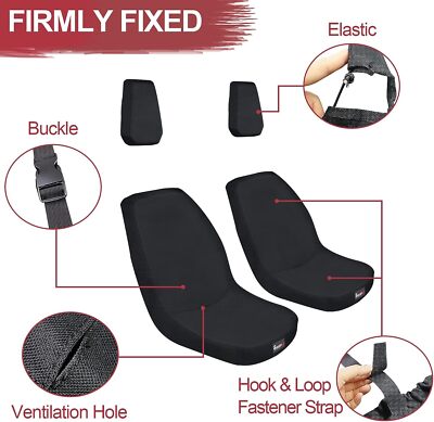 Yamaha Rhino Seat Cover UTV Bucket Seat Covers For Yamaha Rhino 450/660/700 (2004-2013) – 2-Piece Set, Black Water Resistant Oxford Cloth Covers - Foto 13