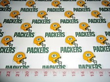 NFL Green Bay Packers Cotton Fabric 1/4 Yard 9" x 56" Wht