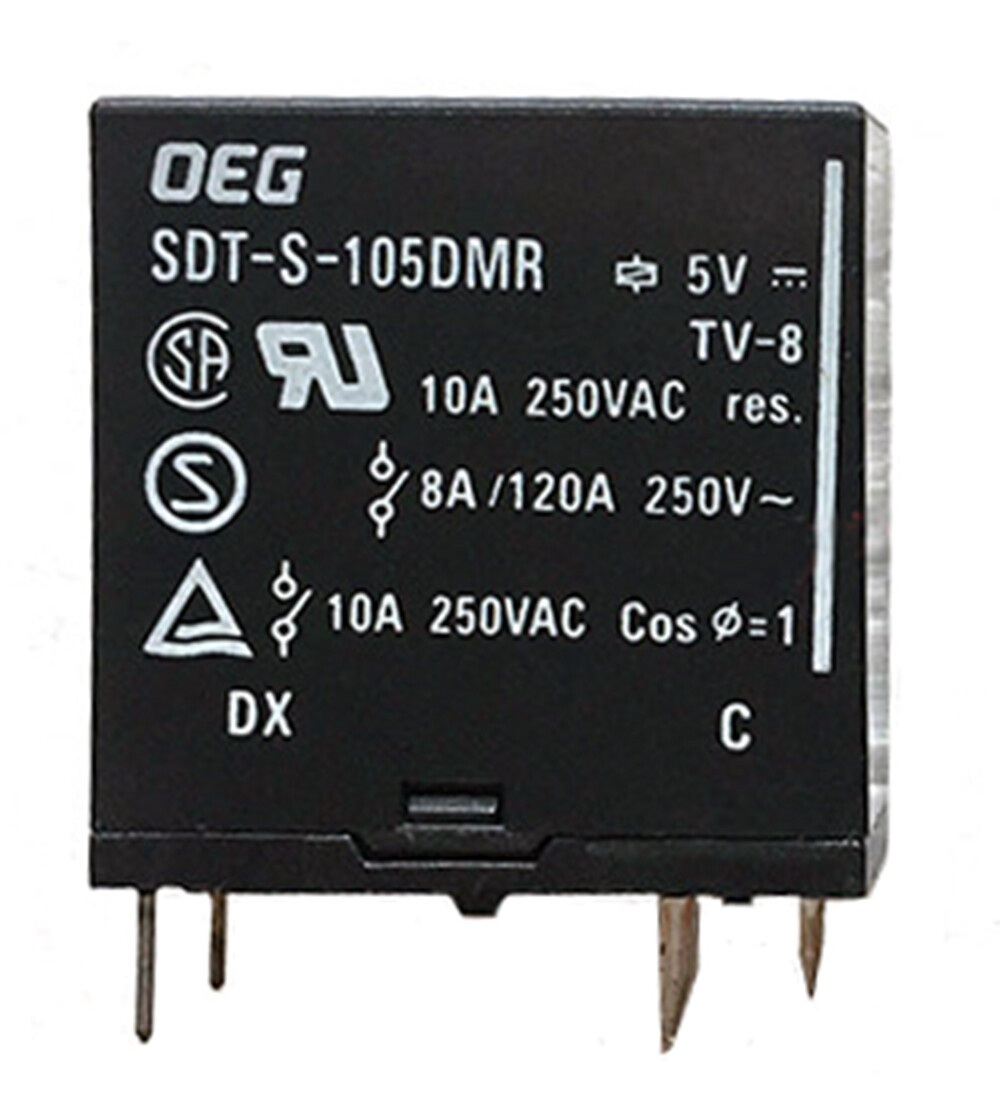 5 Relè Di Potenza TE OEG SDT-S-112DMR – 12V DC 10A 4 Pin, Nuovi