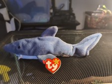 CRUNCH THE SHARK BEANIE BABY-RARE-RETIRED MINT CONDITION 1996 TAG ERRORS NEW 
