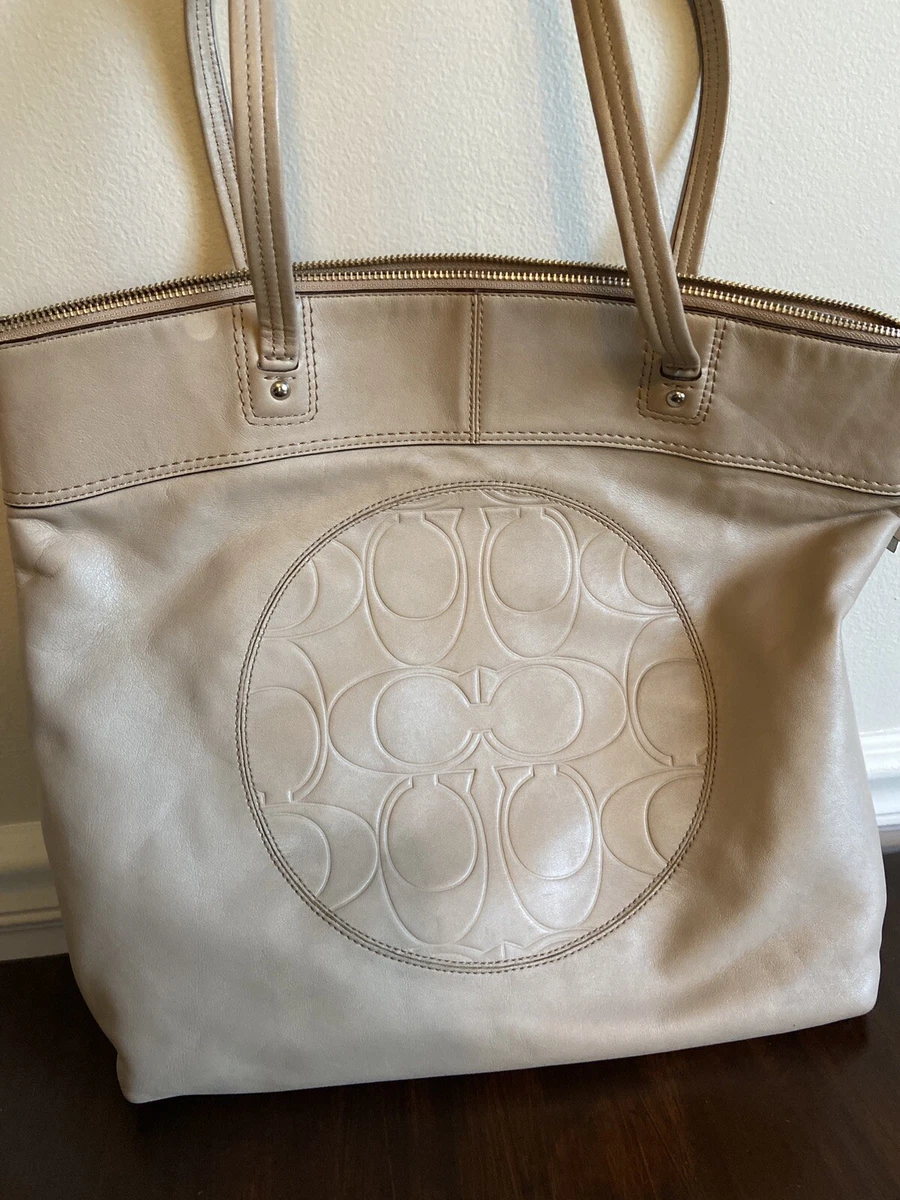 Coach Laura Signature Embossed Leather Tote Women s handbags