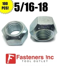 (Qty 100) 5/16-18 All Metal Top Crimping Cone Lock Nut Grade 8 / C Zinc Plated