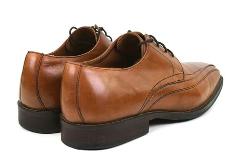 Johnston & Murphy Mens Brown Leather Dress Oxfords Square Bicycle Toe Shoes 9.5 - Picture 4 of 12