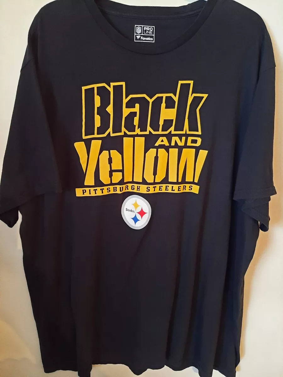 Pittsburgh Steelers Shirt Mens Black And Yellow S/S Tee Size 2XL