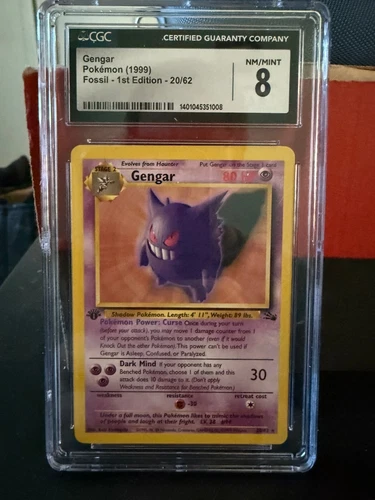 Gengar 20/62 Fossil Regular1st Edition CGC 8