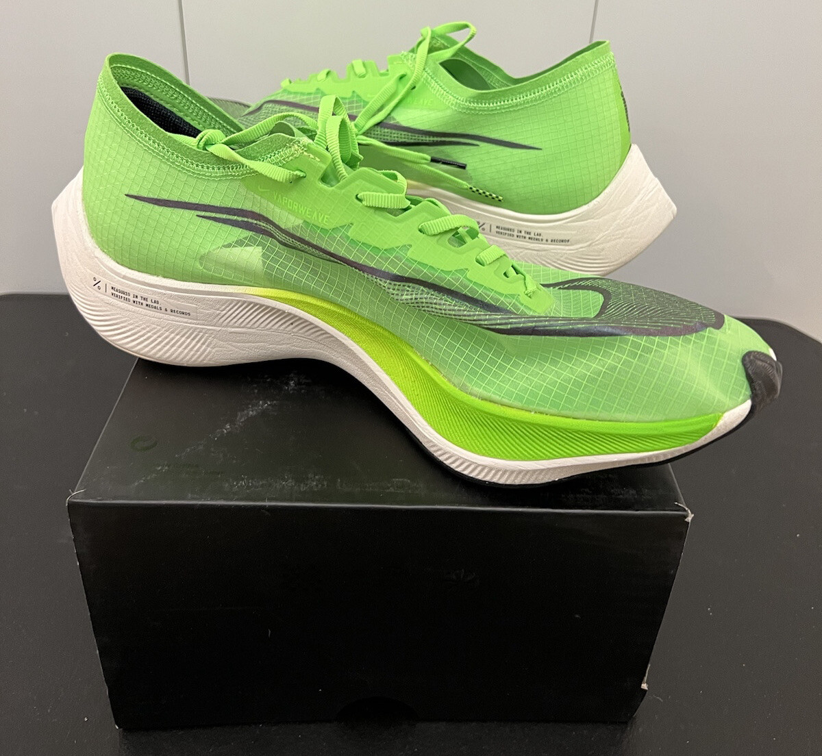 New Nike ZoomX Vaporfly Next% Electric Green Black AO4568 300 Men