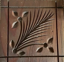 Antique Mahogany Rosette Plinth 5” Hand-Carved Early 20th C Original 2nds