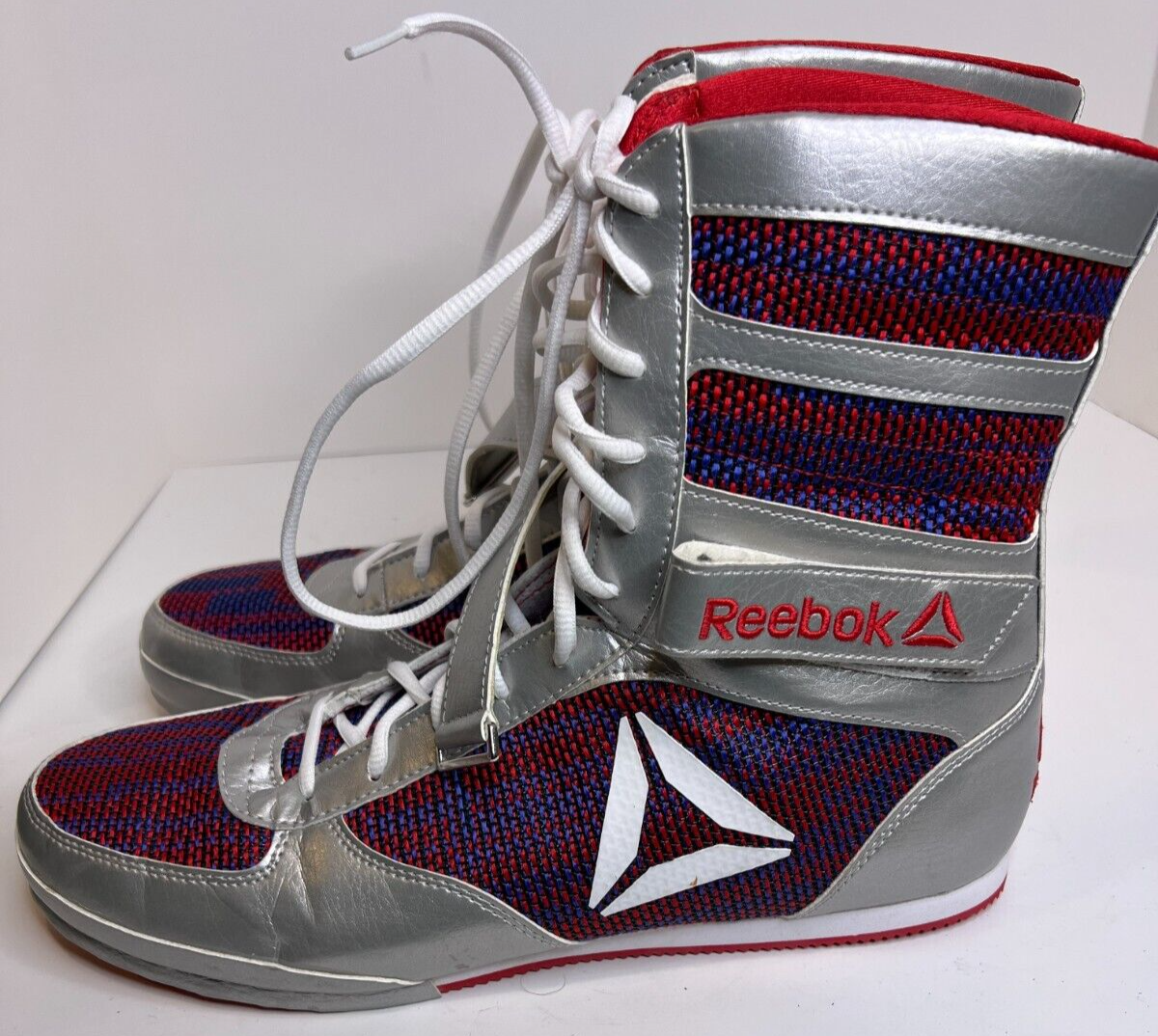 Reebok Boxing Shoes Silver Reebok Men's Boot Boxing Shoe, Patent