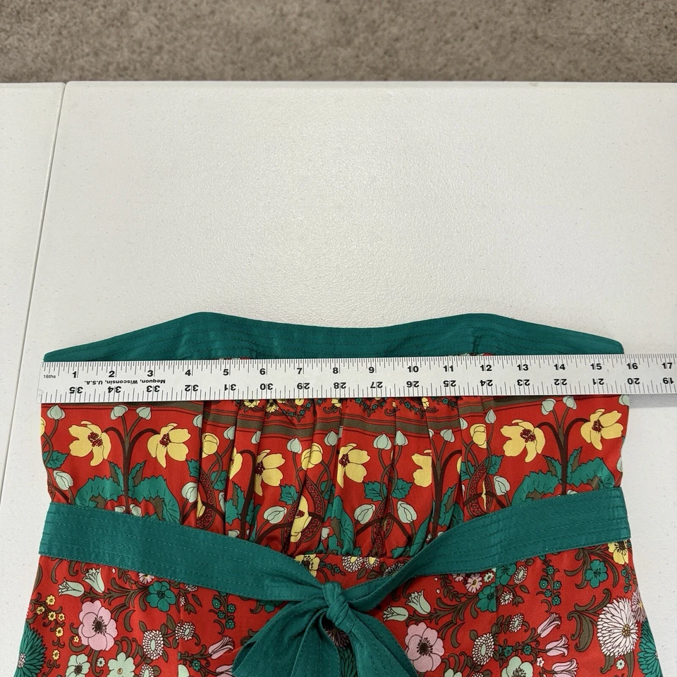 Vestido para mujer Plenty By Tracy Reese 8 rojo seda floral sin tirantes retro cottagecore Foto 3 de 4