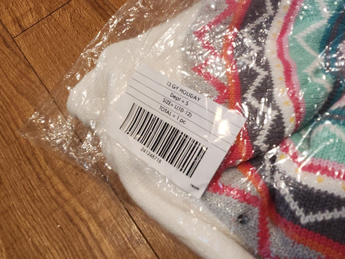$35 NWT GYMBOREE Large 10-12 Cotton Tunic Length Sweater Belted Multi-Color - Picture 10 of 11