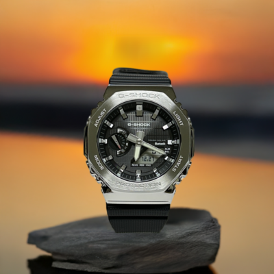 Casio G Shock GBM2100-1A metallic solar iconic octagonal bezel