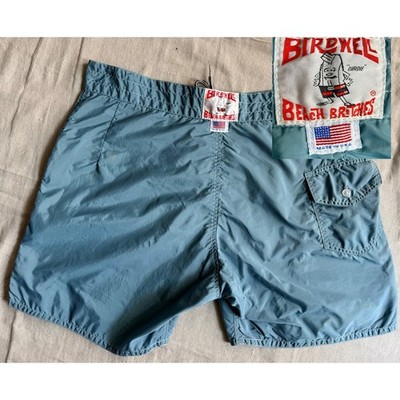 Vintage 70's Birdwell Beach Britches Lace Up Board Shorts Sz L Shiny Dazzle USA
