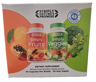 Simply Nature's Promise Over 40 Different Fruits & Vegetables 90 Ct Each  READ
