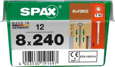 Spax Holzbauschrauben 8.0 x 240 mm TX 40 - 12 Stk.  Schraube