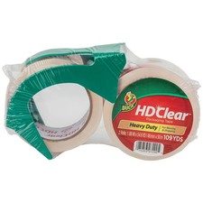 Duck HD Clear Packing Tape with Dispenser - 2 Rolls 2 Rolls, 54.6 yds,
