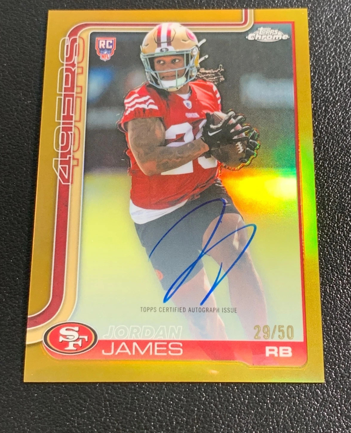 2025 Topps Chrome Rookies Variation Jordan James Auto RC Gold Refractor 29/50