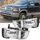 FOR 94-02 DODGE RAM 1500 2500 3500 CHROME HOUSING CLEAR CORNER HEADLIGHT LAMPS