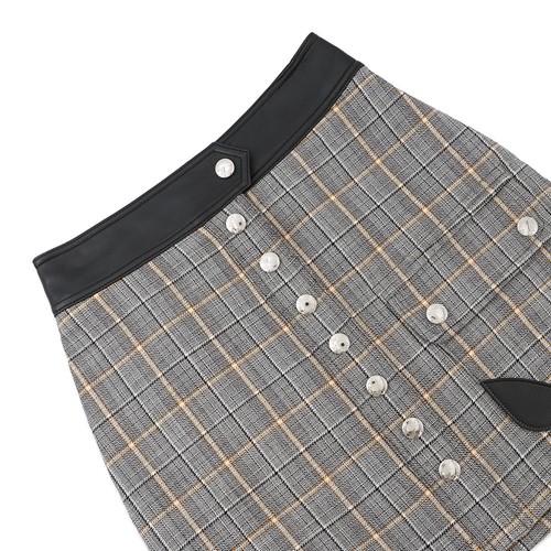 LOUIS VUITTON Karo Rock mit Lederbesatz Größe 36 Wolle 43%/Rayon 23%/Baumwolle23%... - Bild 3 von 15