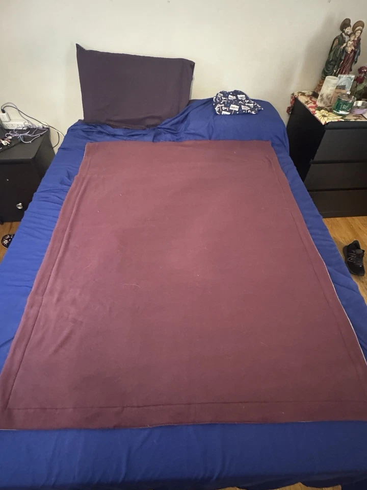 Manta acolchada hecha a mano con retazos 52x72 tela novedosa a rayas acogedora cama de regazo Foto 2 de 4