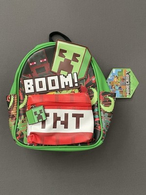 NWT Minecraft Explosion TNT Women s 10.5  Mini Backpack S25MD63242-XX Green RARE