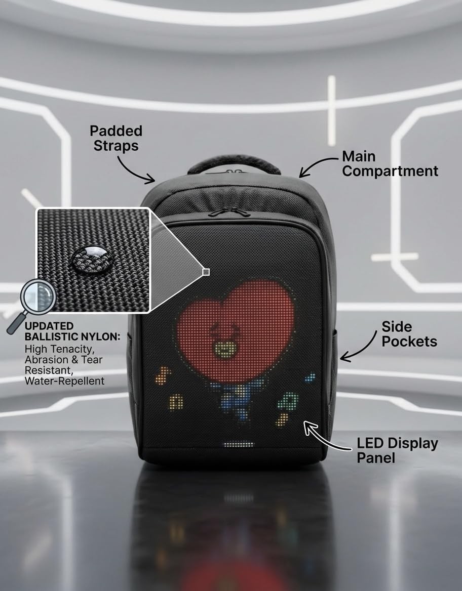 LED Backpack with Programmable Screen, Motorcycle… - image 2