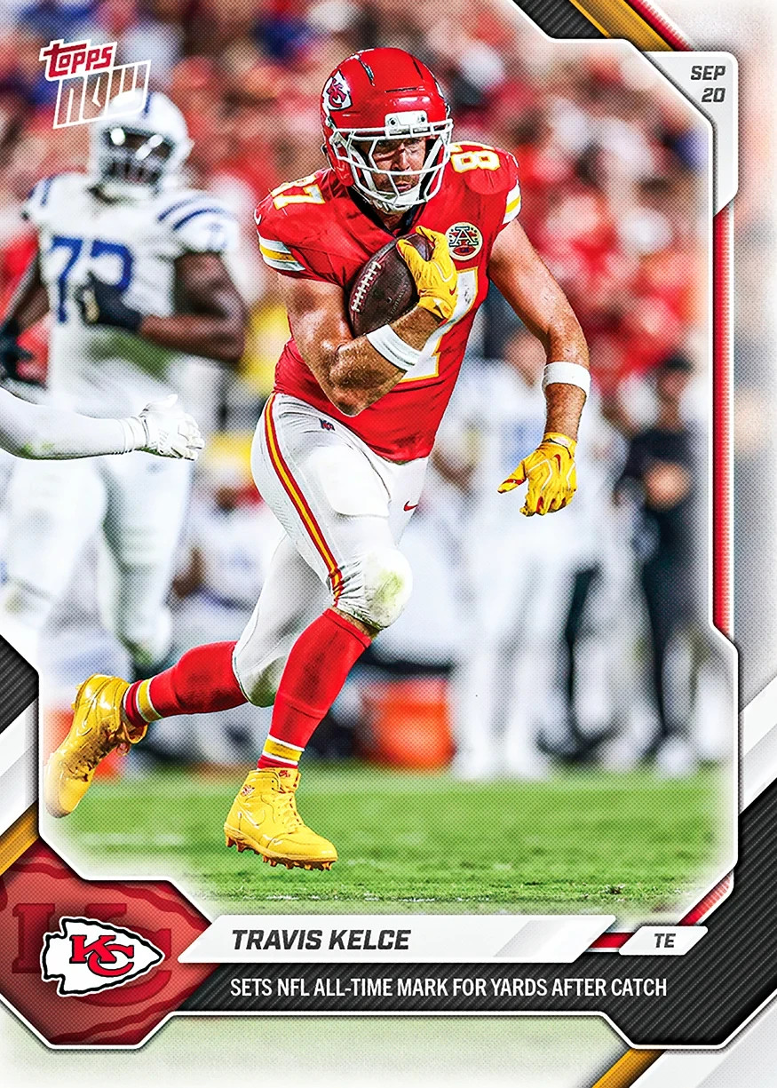 Travis Kelce 2026 NFL Topps NOW Card #25 Kansas City Chiefs