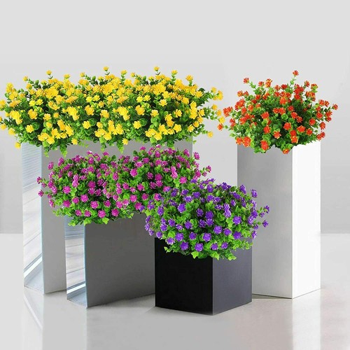 10 Bündel Künstliche Blumen Im Freien Gefälschte Plastikpflanzen Funt Gartendeko - Bild 7 von 12